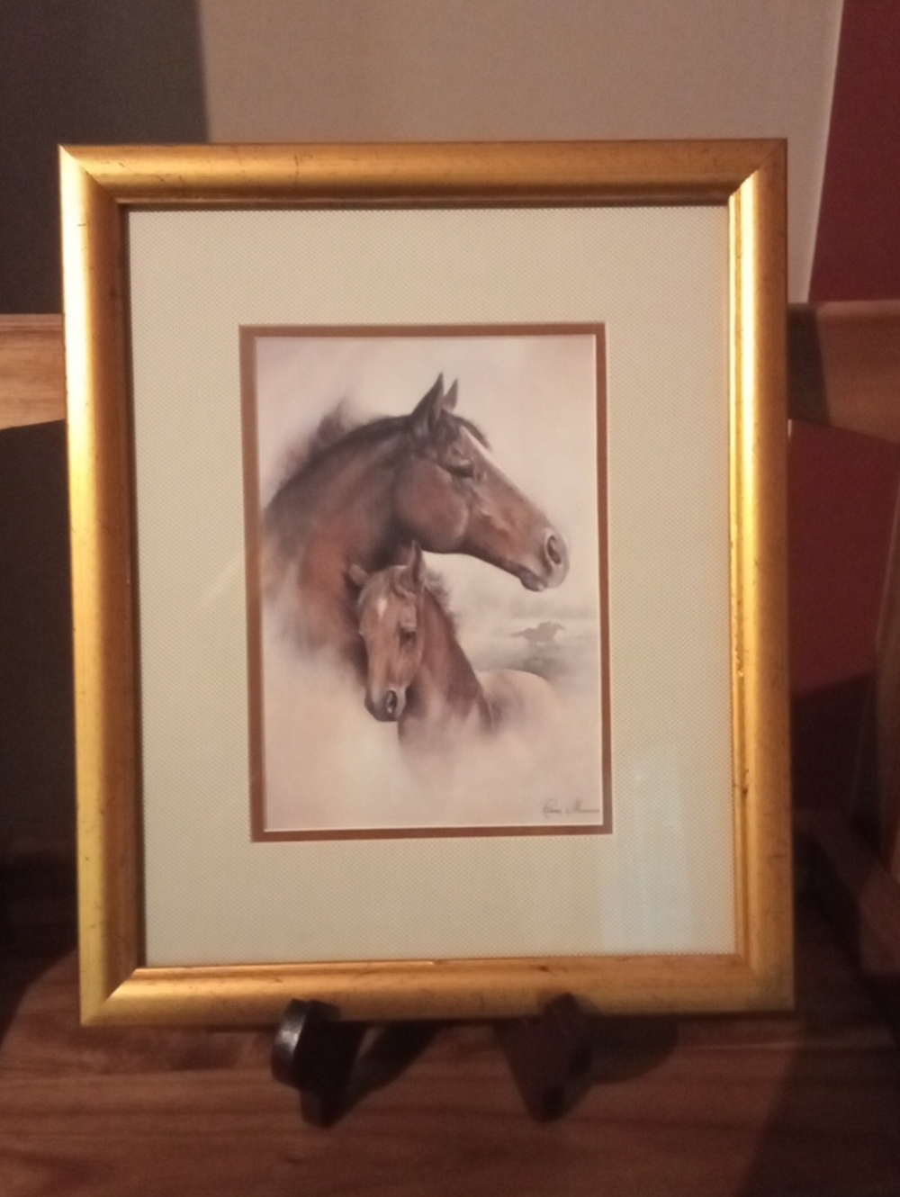 Gold Framed Horse Portrait Wall Art
